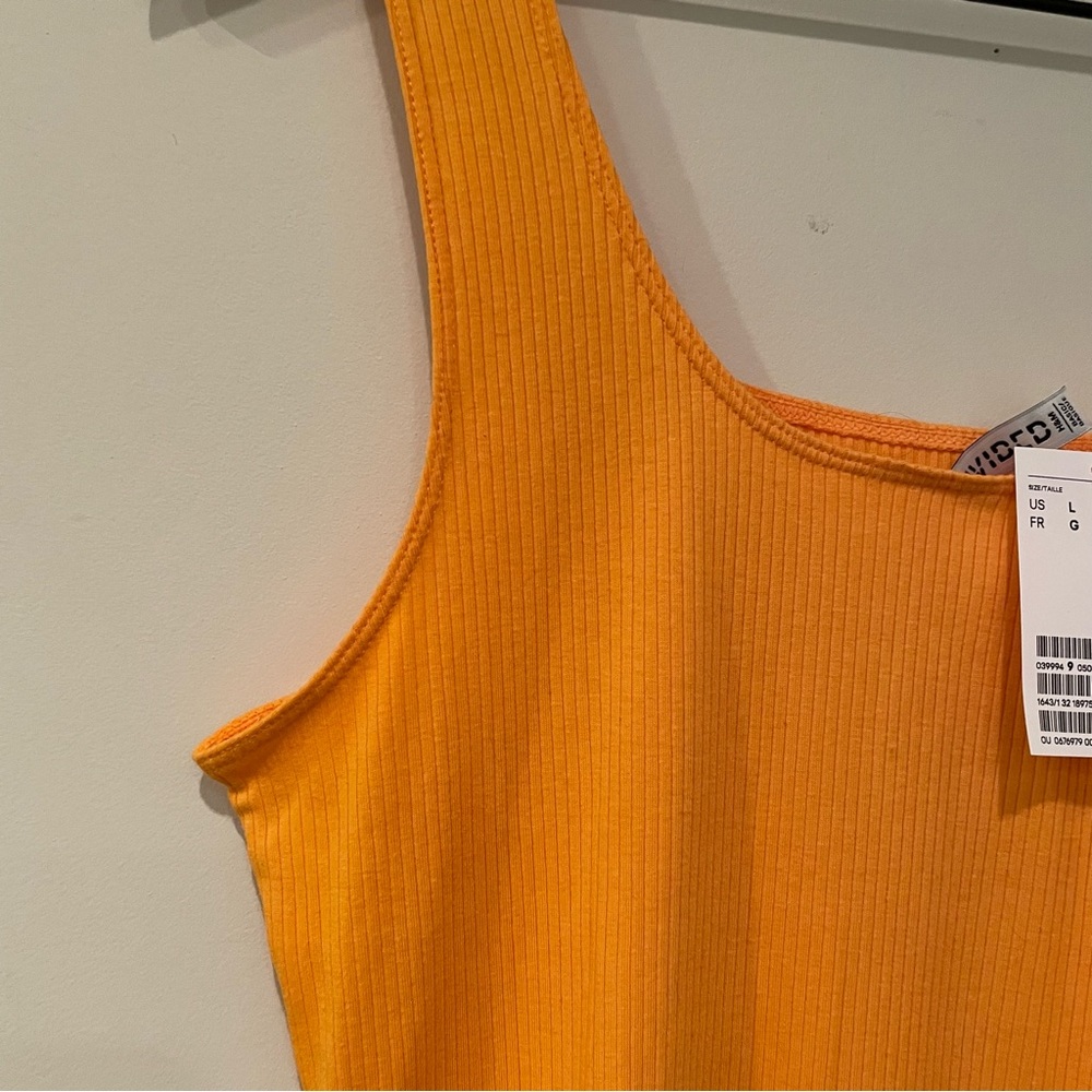 Orange Ribbed Mini Dress - Picture 6 of 6